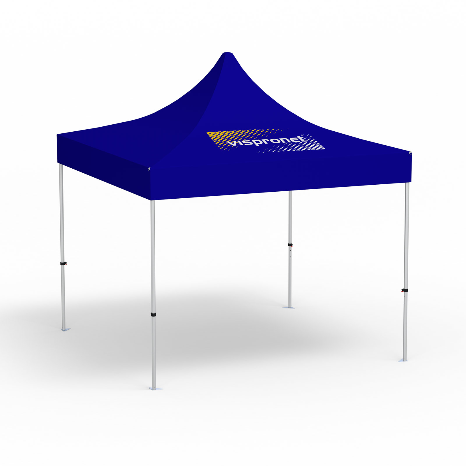 Folding Pavilion Select, 3 x 3 m, blue, roof with 1 logo print (side 1)