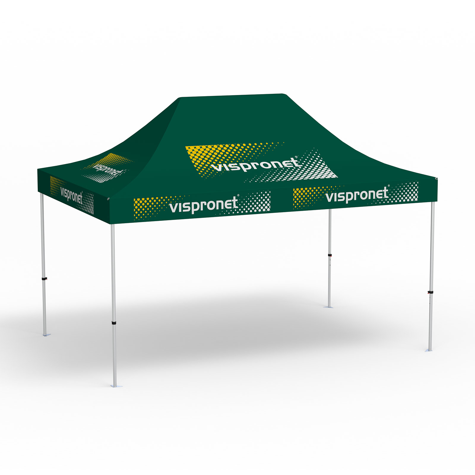 Folding Pavilion Select, 3 x 4.5 m, green, with 10 logo prints