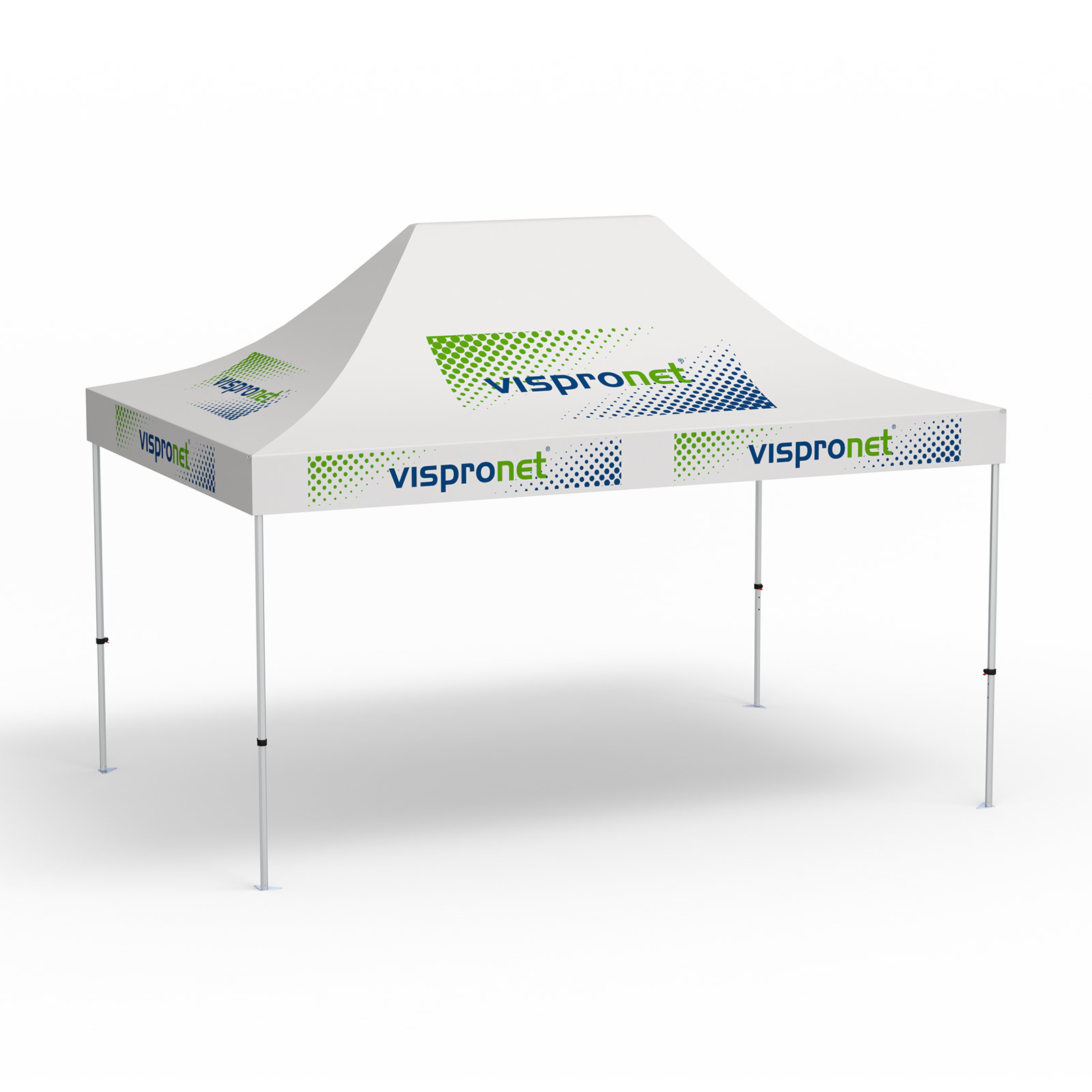 Folding Pavilion Select, 3 x 4.5 m, white, with 10 logo prints