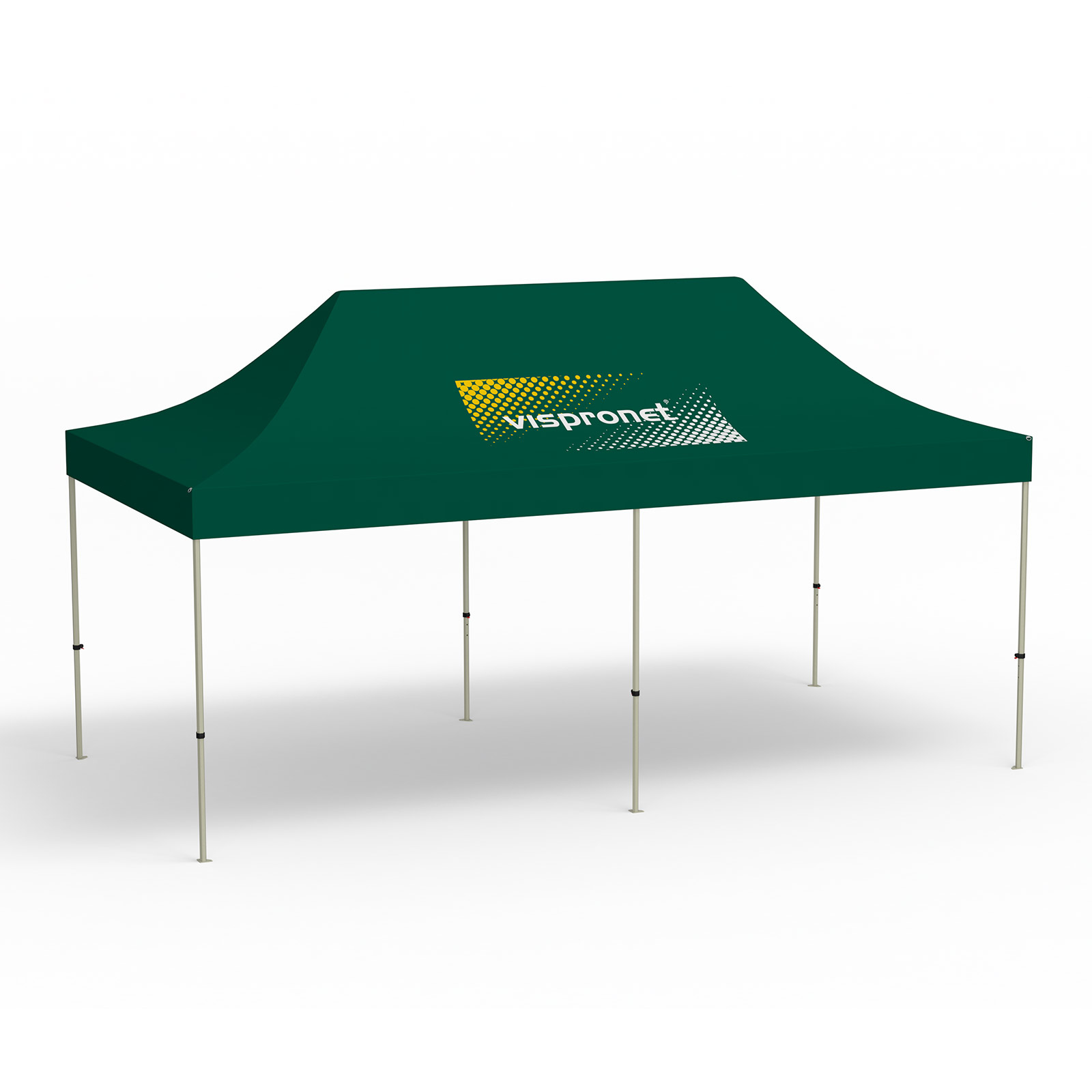 Basic Pop-up Pavilion, 3 x 6 m, green, roof with 1 logo print (side 1)