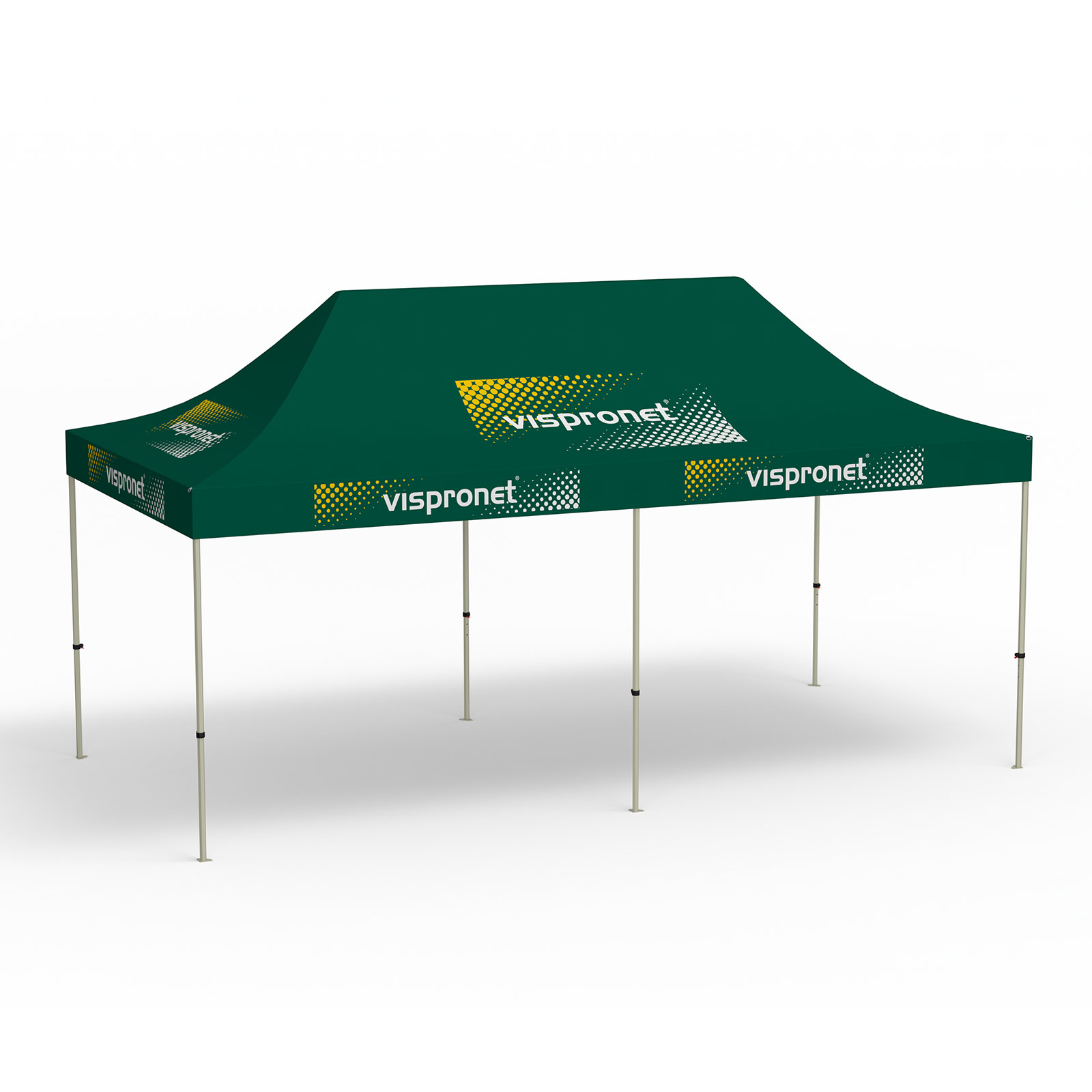 Basic Pop-up Pavilion, 3 x 6 m, green, with 10 logo prints