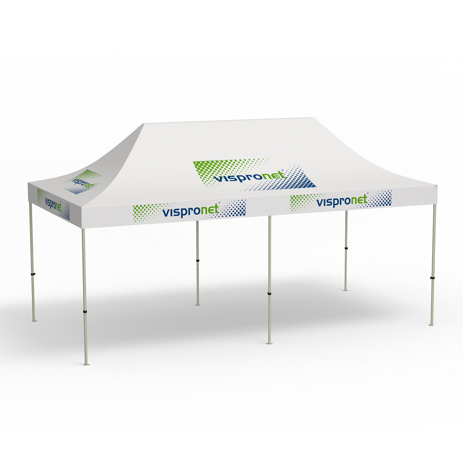 Folding Pavilion Basic, 3 x 6 m, white, with 10 logo prints