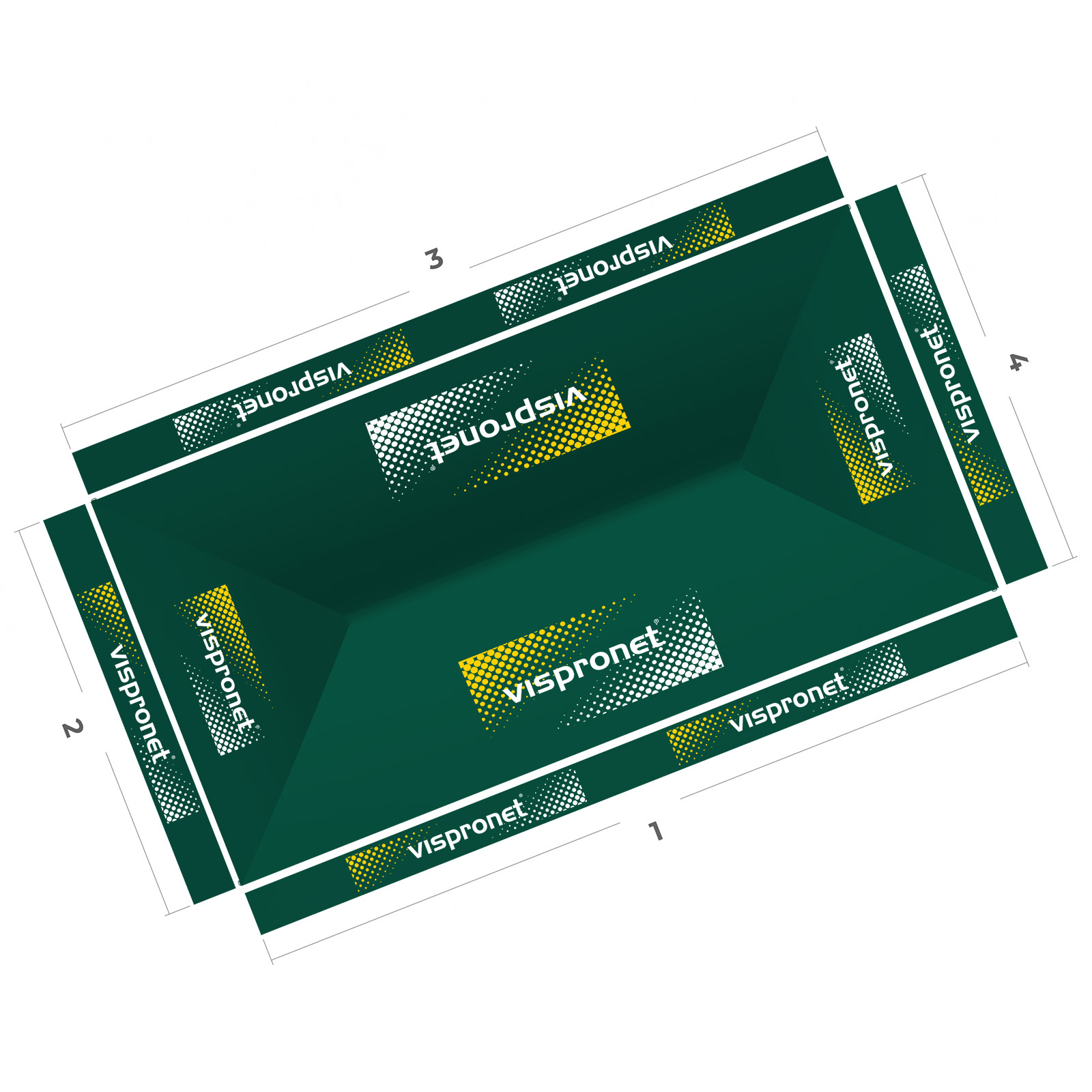 Pop-up canopy 3 x 6 m, top view