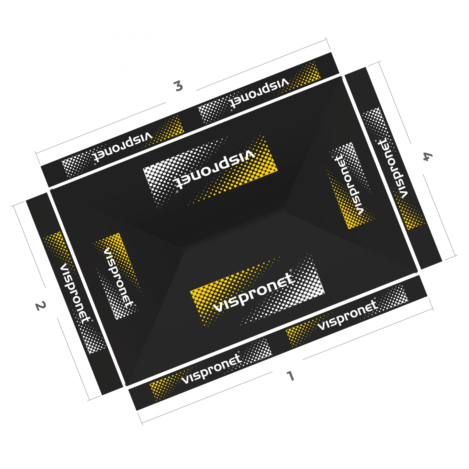 Basic Pop-up Canopy 3 x 4.5 m, Top View