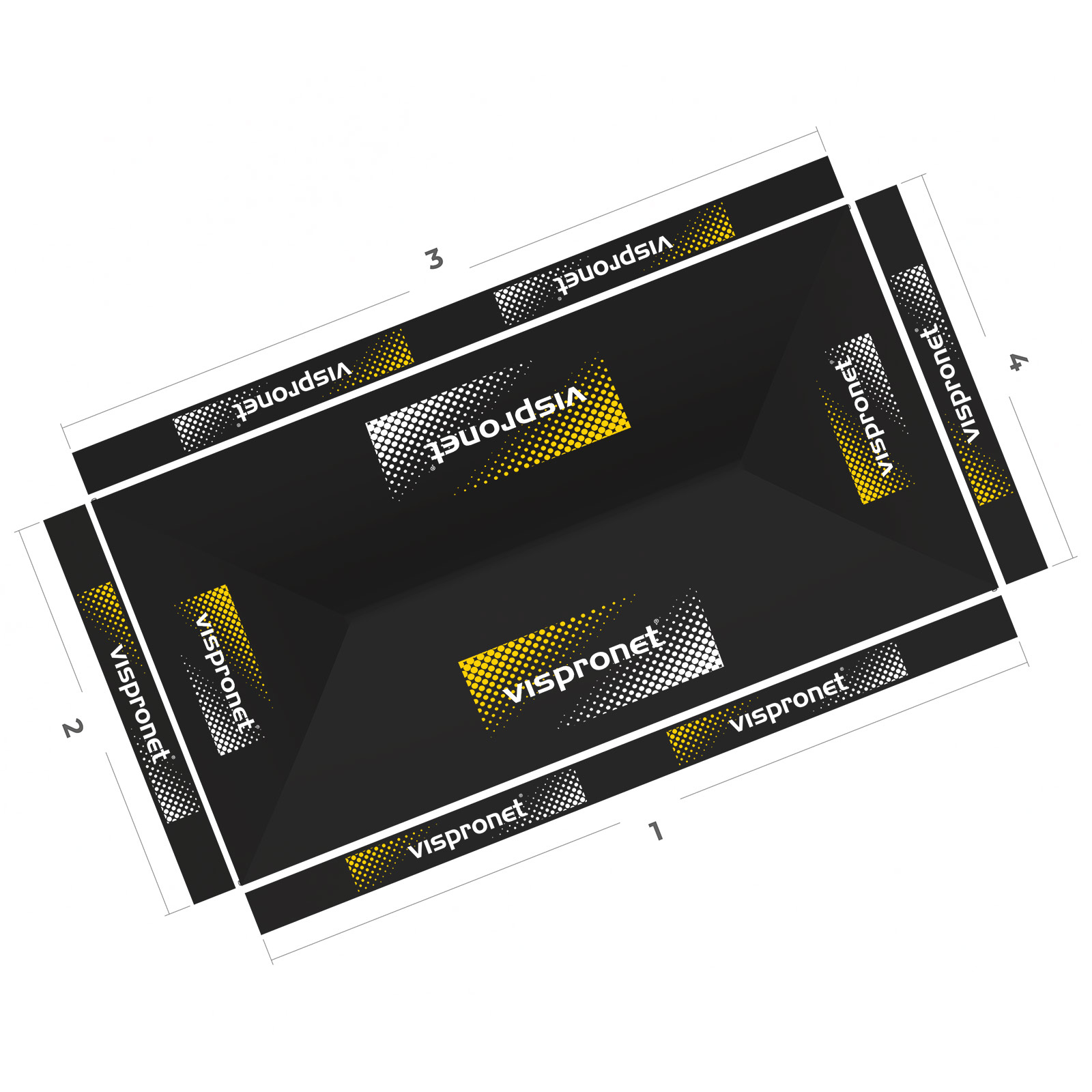 Pop-up pavilion 3 x 6 m, top view