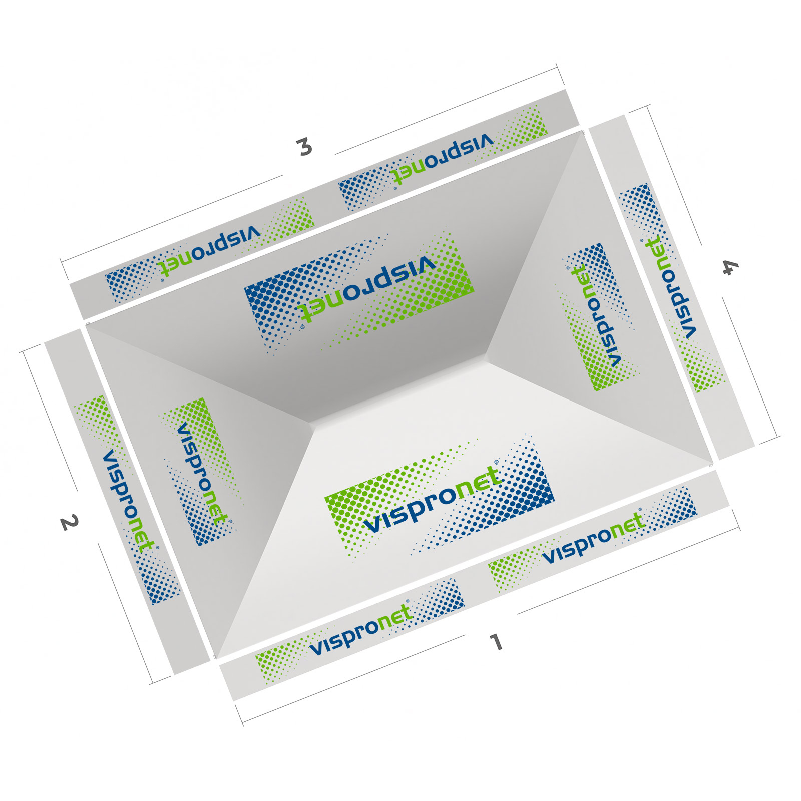 Basic Pop-up Pavilion 3 x 4.5 m, Top View