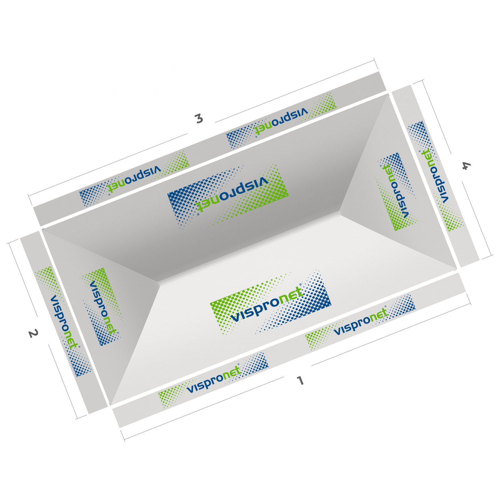 Pop-up pavilion 3 x 6 m, top view