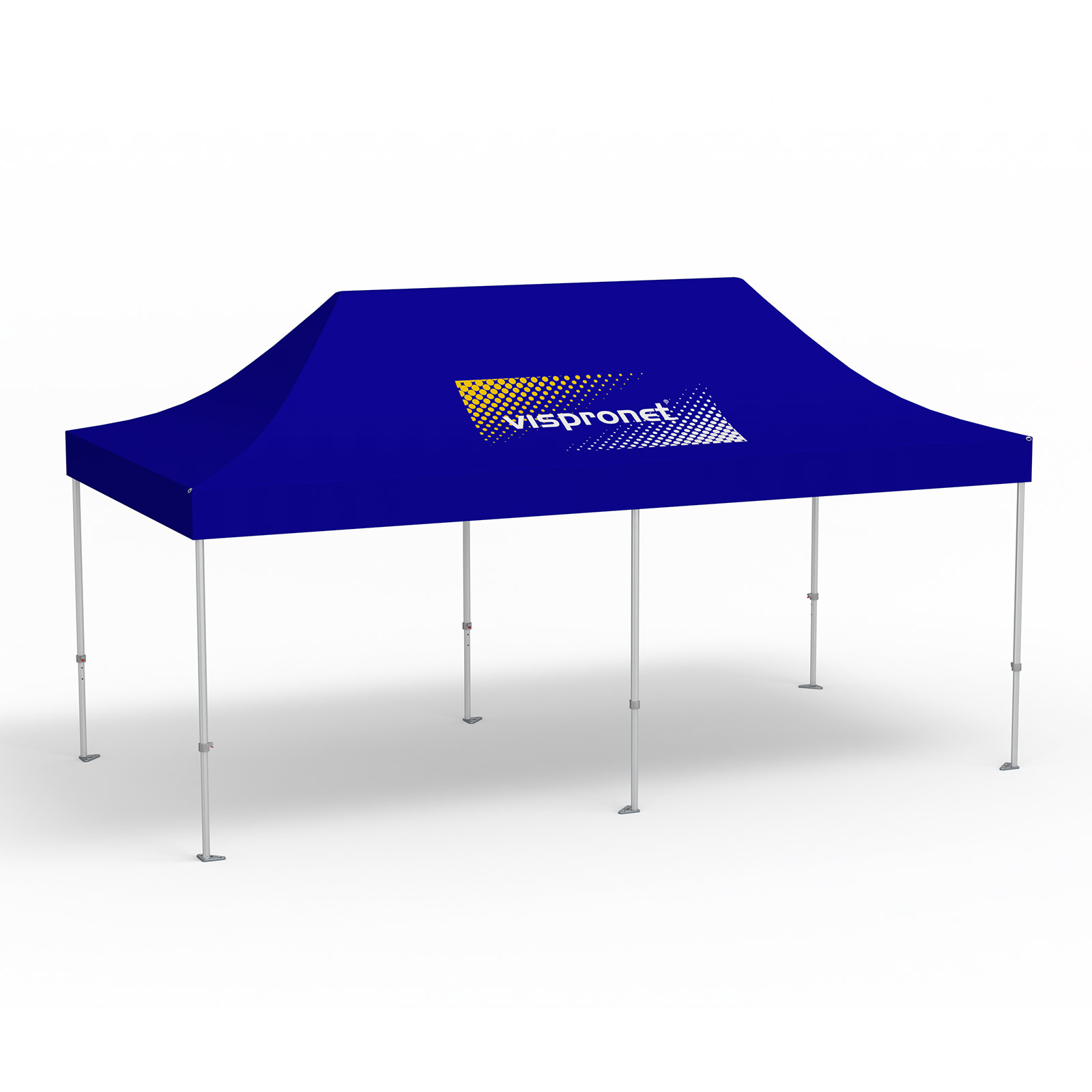Premium Pop-up Pavilion, 3 x 6 m, blue, roof with 1 logo print (side 1)