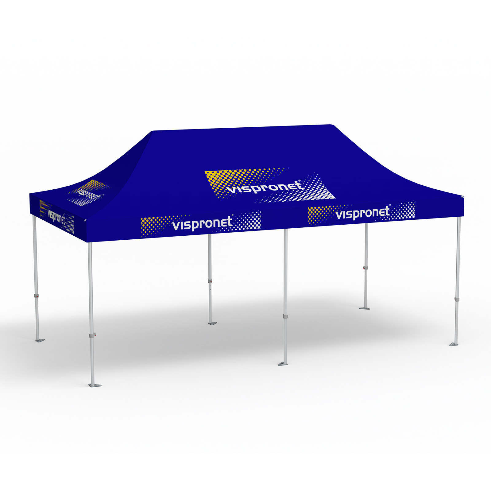 Premium Pop-up Pavilion, 3 x 6 m, blue, with 10 logo prints