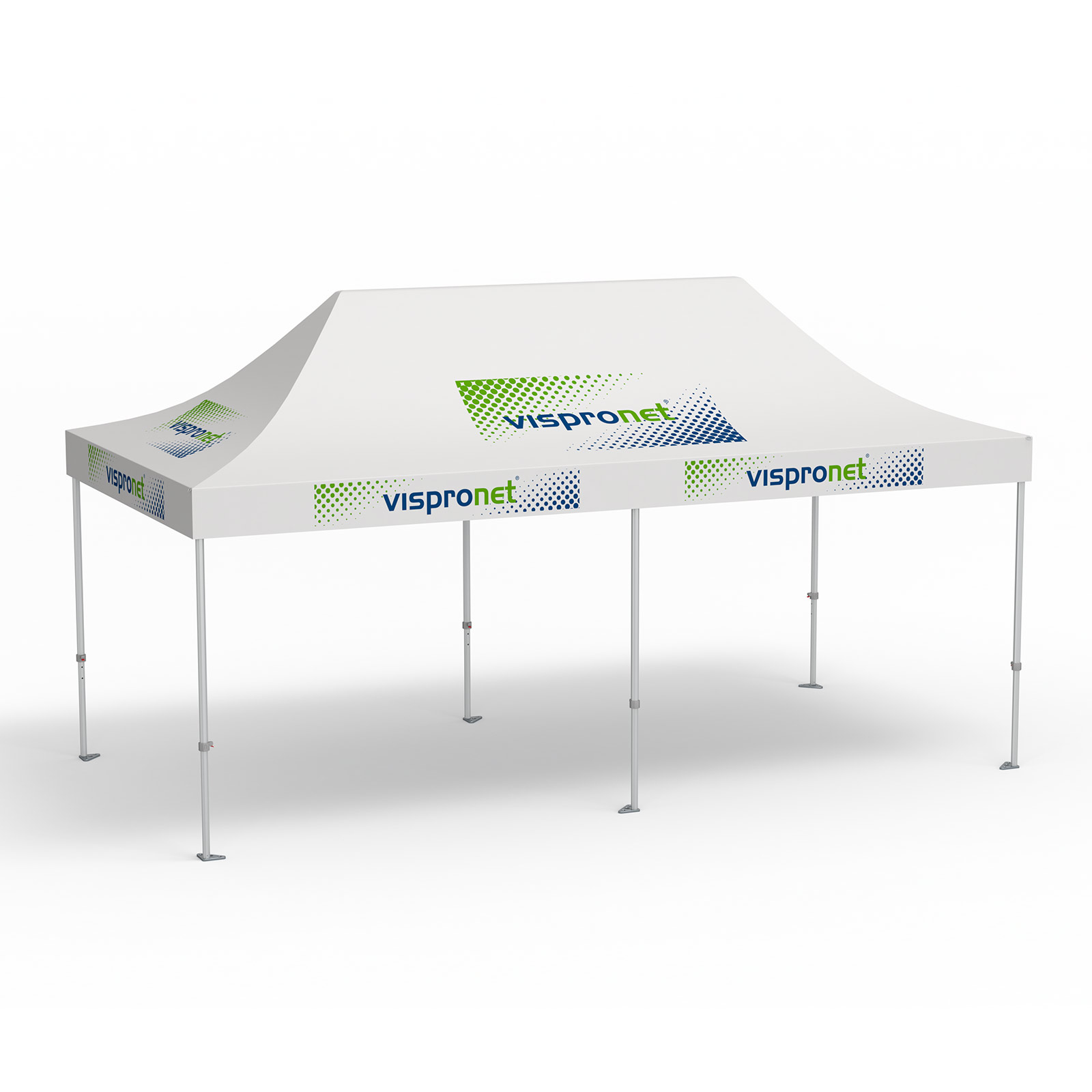 Premium Folding Pavilion, 3 x 6 m, white, with 10 logo prints