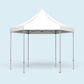 Gazebo Select Hexagon 4 m, roof & valance white without print and wall