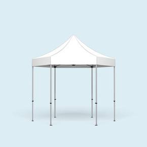 Gazebo Select Hexagon 3 m, roof & valance white without print and walls