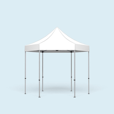 Gazebo Select Hexagon 3 m, roof & valance white without print and walls