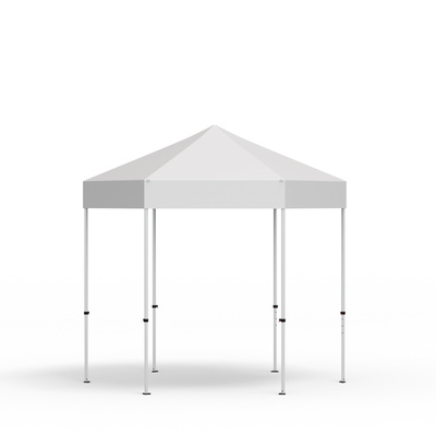 Gazebo Select Hexagon 3 m, roof & valance white without print and walls