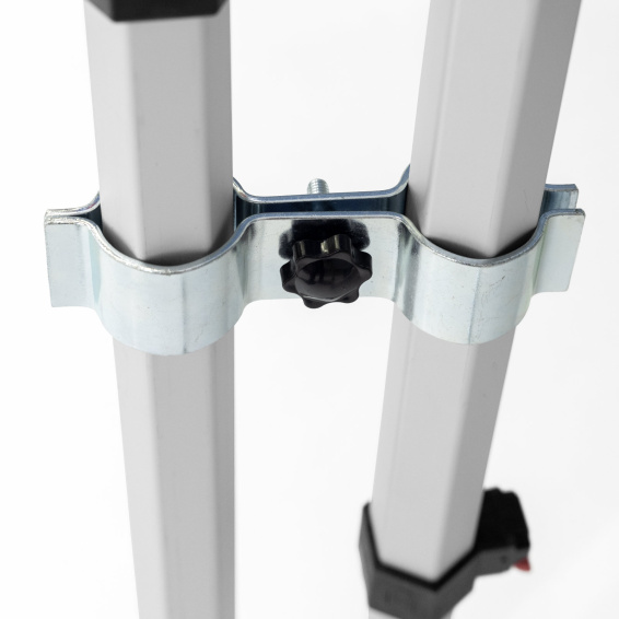 Connecting clamp for attachment to pop-up tent