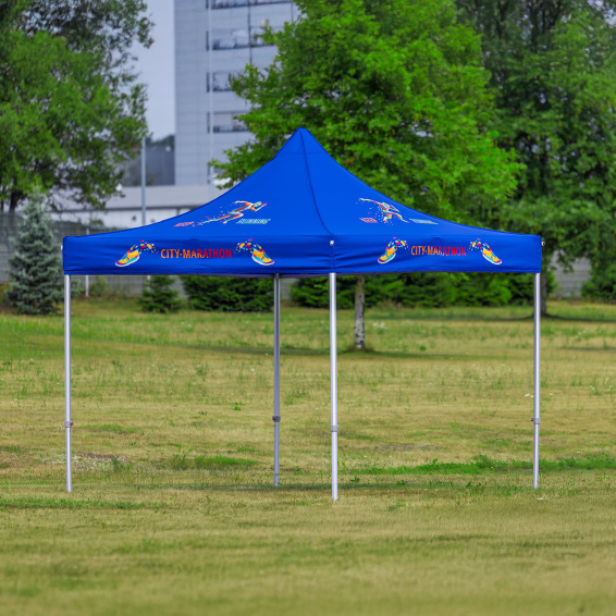 Pop-up tent 3x3 m, blue with logo print