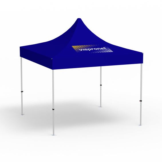 Folding Pavilion Select, 3 x 3 m, blue, roof with 1 logo print (side 1)