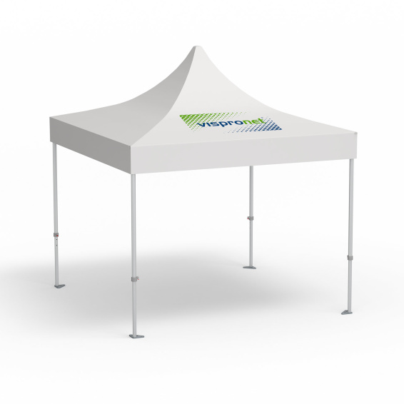 Premium Pop-up Canopy, 3 x 3 m, white, roof with 1 logo print (side 1)