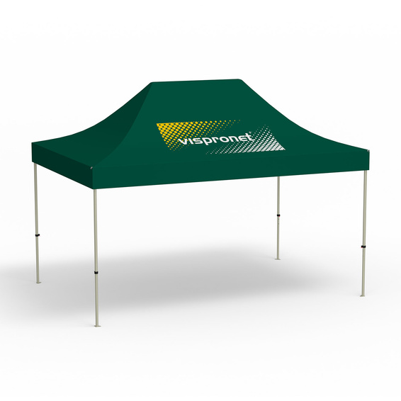 Basic Pop-up Pavilion, 3 x 4.5 m, green, roof with 1 logo print (side 1)