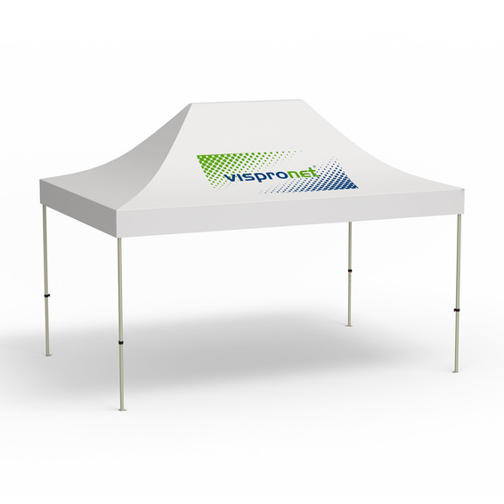 Basic Pop-up Pavilion, 3 x 4.5 m, white, roof with 1 logo print (side 1)