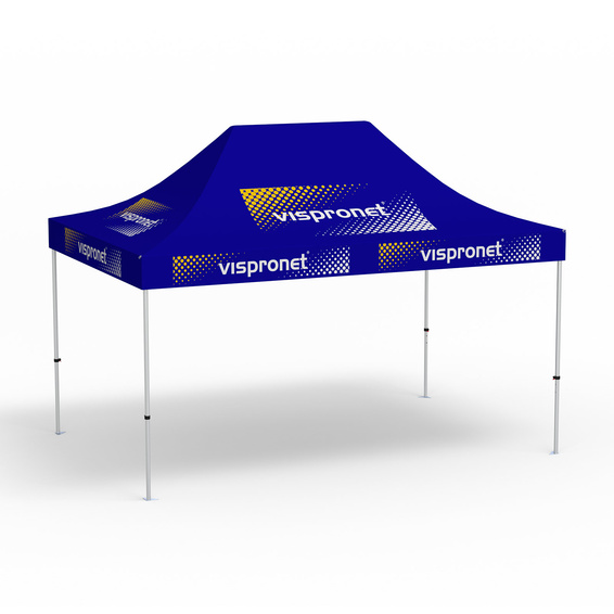 Folding Pavilion Select, 3 x 4.5 m, blue, with 10 logo prints