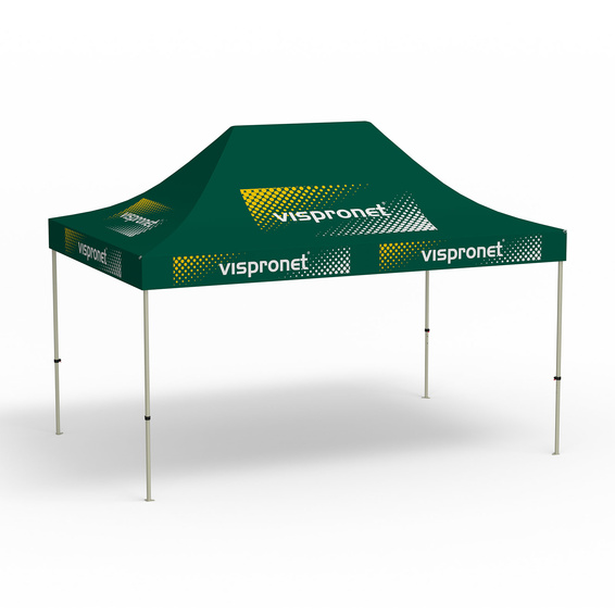 Folding Pavilion Basic, 3 x 4.5 m, green, with 10 logo prints