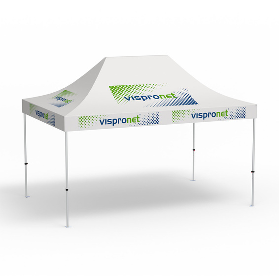 Folding Pavilion Select, 3 x 4.5 m, white, with 10 logo prints