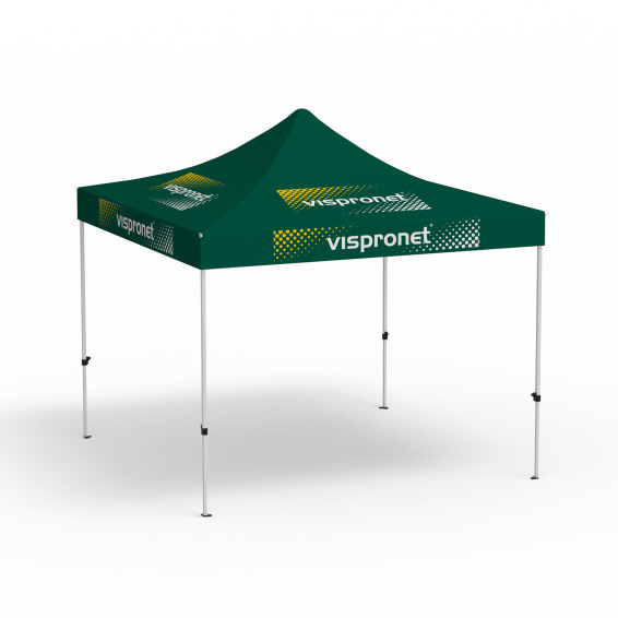 Folding gazebo Eco, 3 x 3 m, green, with 8 logo prints