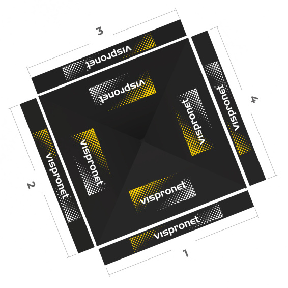 Pop-up gazebo 3 x 3 m, top view
