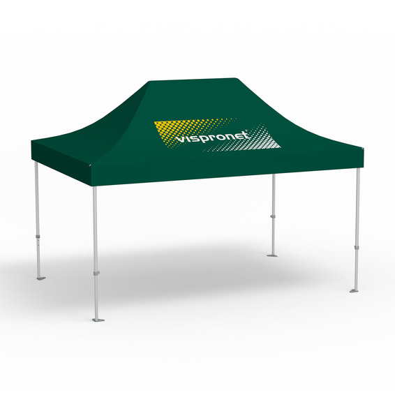 Premium Pop-up Pavilion, 3 x 4.5 m, green, roof with 1 logo print (side 1)