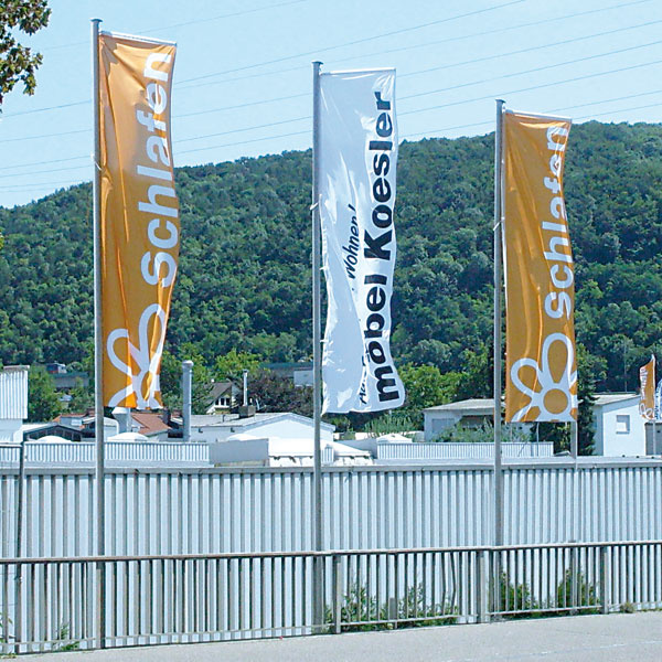 Flags with independent banner arm