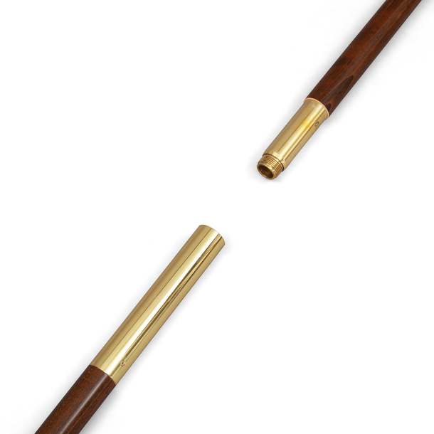 Two-piece flagpole with screw closure
