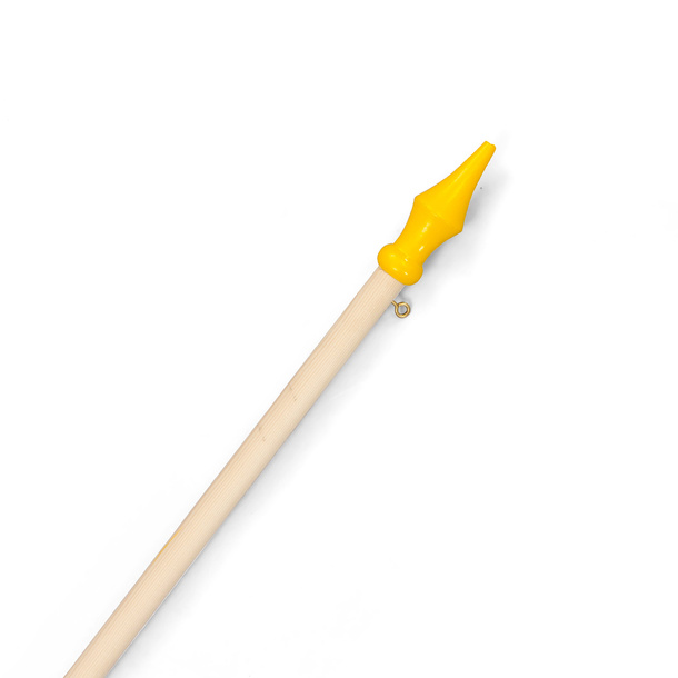 Wooden rod with yellow tip, length 240 cm, ø 28 mm