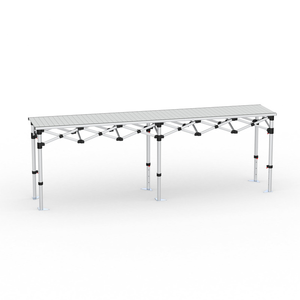 Folding table, 290x55 cm, aluminum without printed section