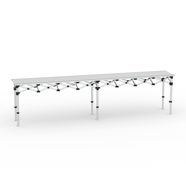 Folding table, 380x55 cm, aluminum without printed section
