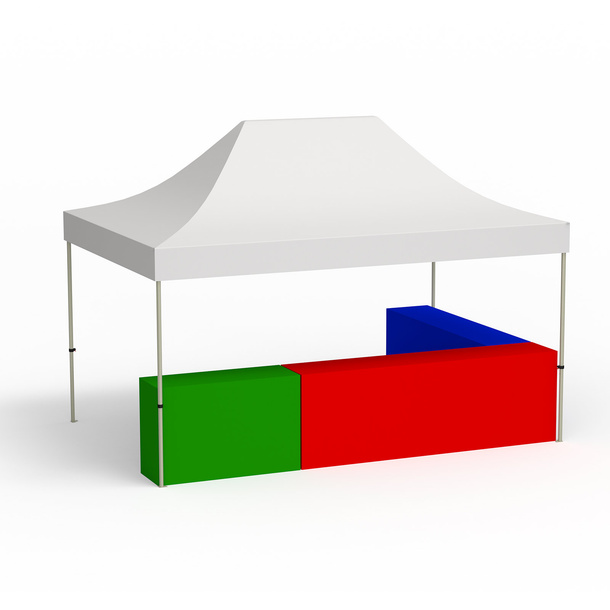 Configuration L-shape; folding pavilion 3x4.5m