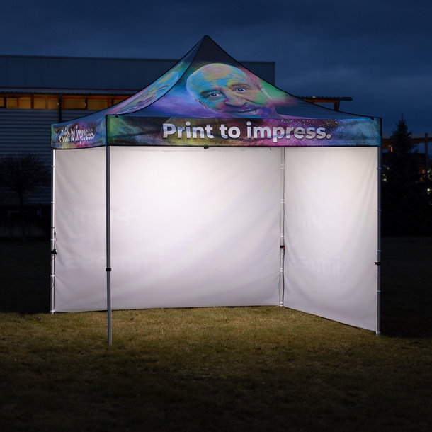bright, uniform illumination of pop-up tents