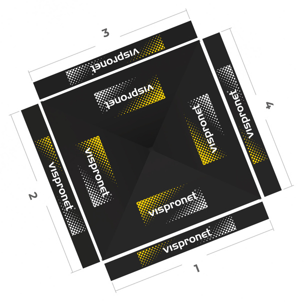 Pop-up gazebo 3 x 3 m, top view