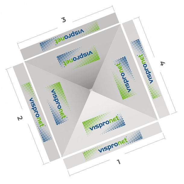 Pop-up gazebo 3 x 3 m, top view