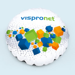 Round bean bag, front side with motif, lying flat