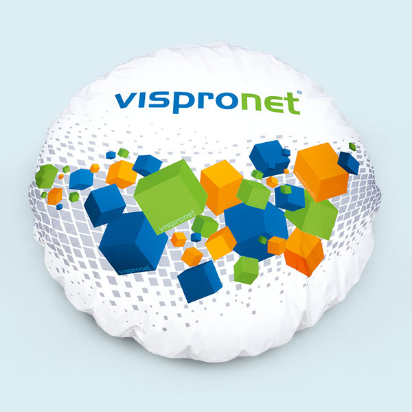 Round bean bag, double-sided printed, lying flat