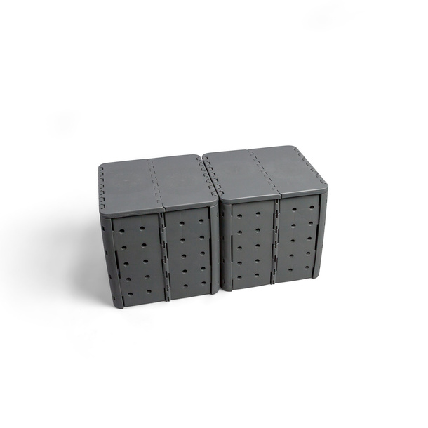 Flatcube - foldable seat cube made of recycled PP material