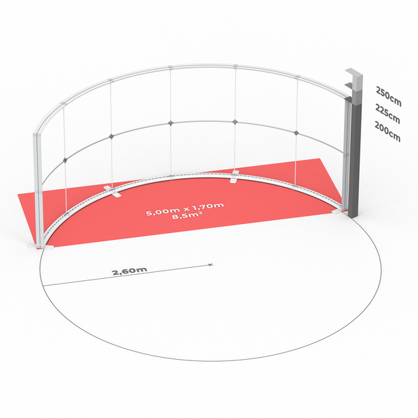 Technical dimensions: Lightbox Flex Curved 600 cm