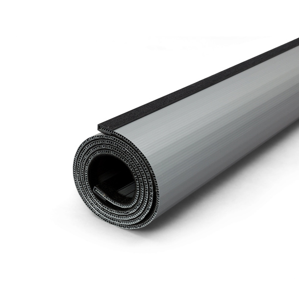 Flexible slat strip, space-saving rollable