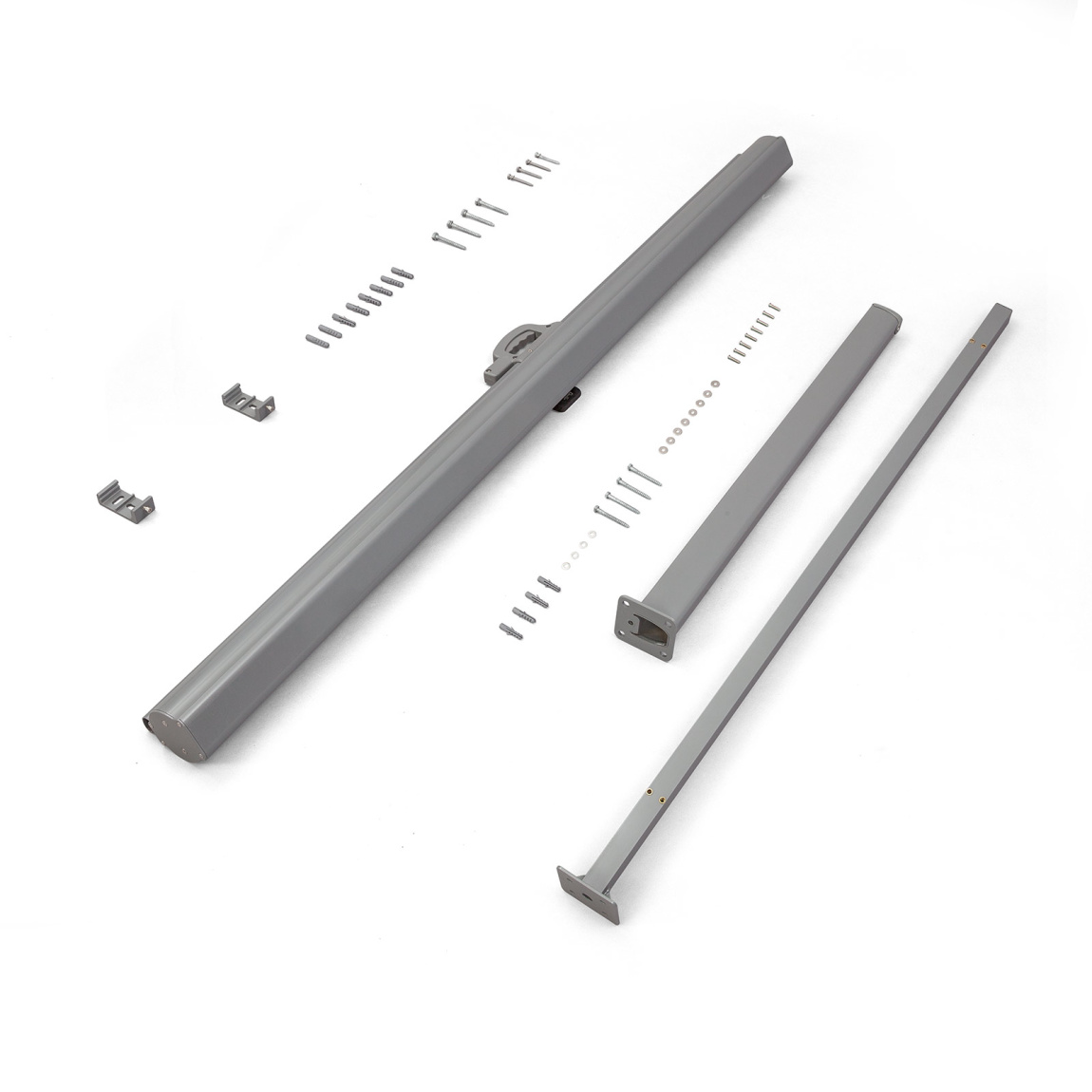 Side awning, freestanding in silver gray, scope of delivery