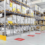 Stickers made of floor marking film for clear warehouse location labeling