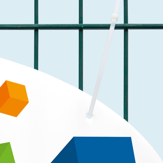 Garden sign, alternative mounting with cable ties