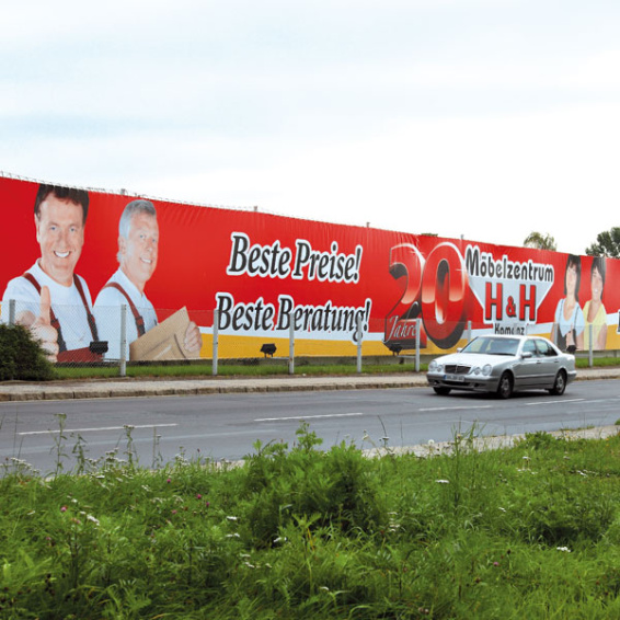 Advertising Tarpaulin, PVC Banner as XXL Company Advertising