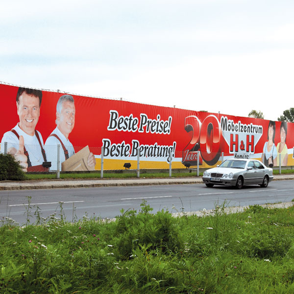 Advertising Tarpaulin, PVC Banner as XXL Company Advertising