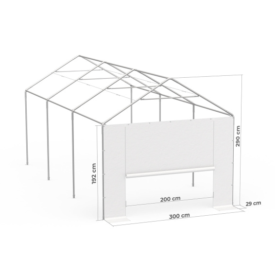 Giebelwand mit Tür 3 m am Partyzelt Select 3x6 m